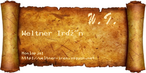 Weltner Irén névjegykártya